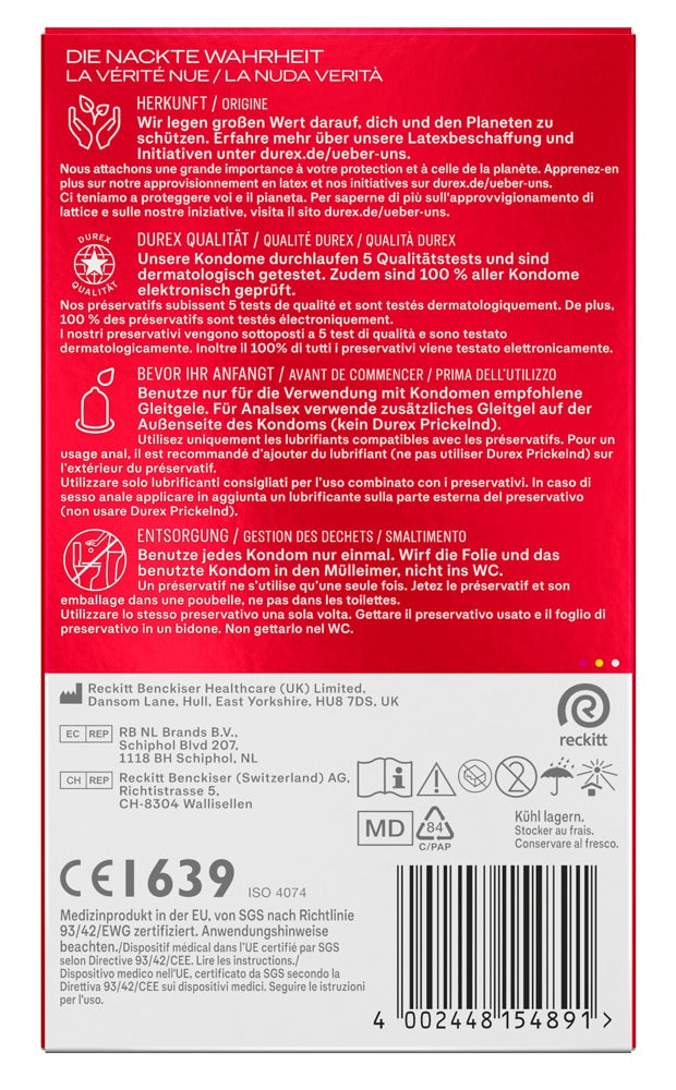 Durex Gefühlsecht Classic Kondome 20 St. – hauchzart & dünn | Transparent & komfortabel