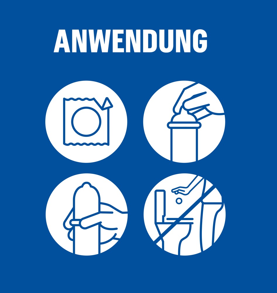 Kondome in 4 verschiedenen Sorten in einer 30-er Verpackung.