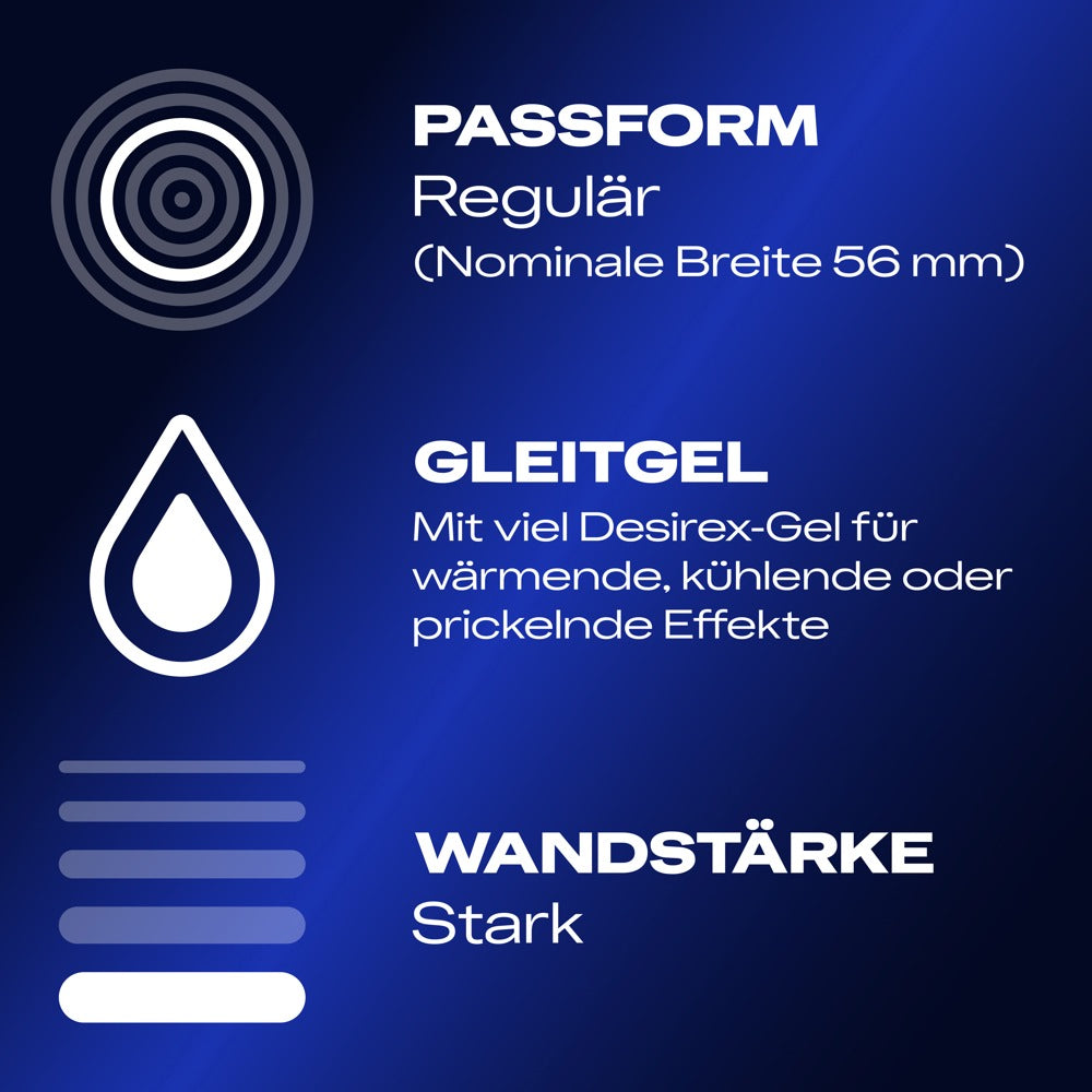 Durex Intense Orgasmic Kondome 22 St. – genoppt & gerippt, Desirex-Gel | Transparent & stimulierend