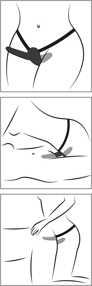 Double Strap-On Black Silicone