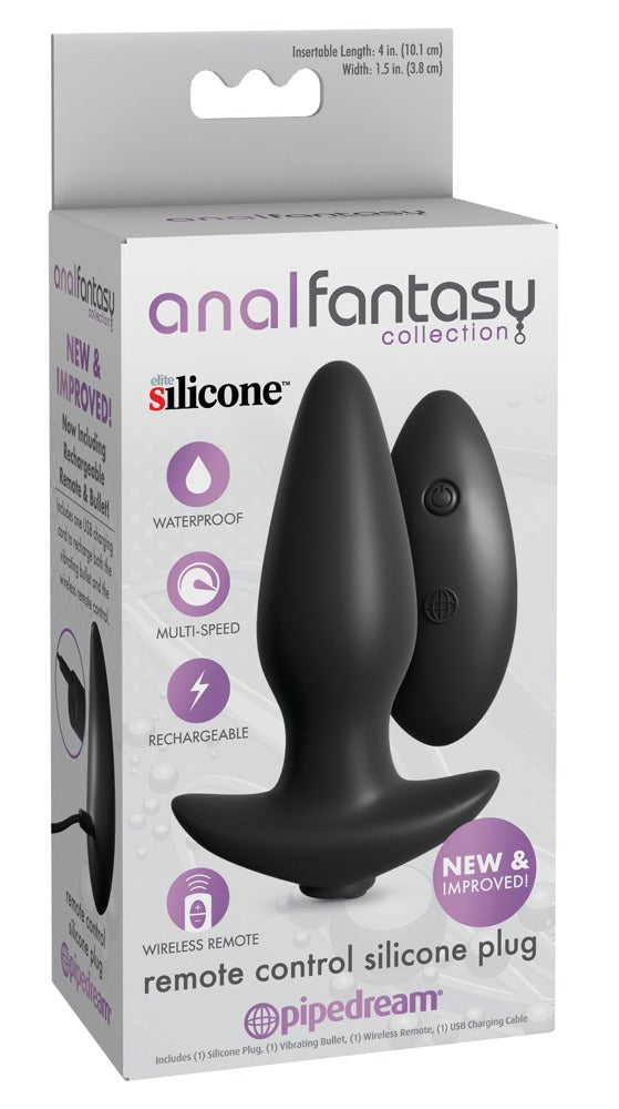 Silicone Analplug mit Vibration in 10 Modi. mit Fernbedienung