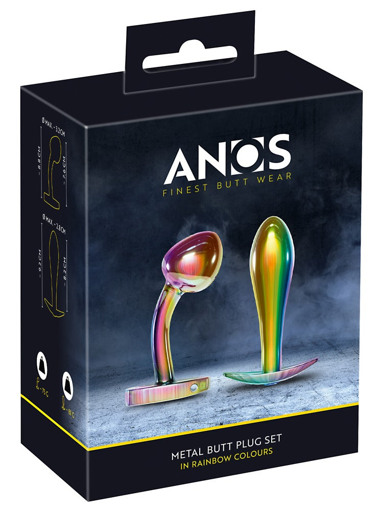 Metal Butt Plug Set Rainbow