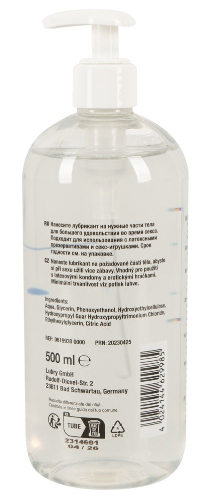 Just Glide Waterbased Gleitgel 500 ml – Vegan, geruchsneutral, latexsicher . Auf Wasserbasis, ideal für Toys & Kondome