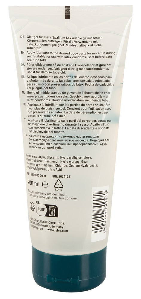 Just Glide Premium Gleitgel 200 ml – Wasserbasiert mit Hyaluron & Panthenol | Latexkondomsicher & vegan