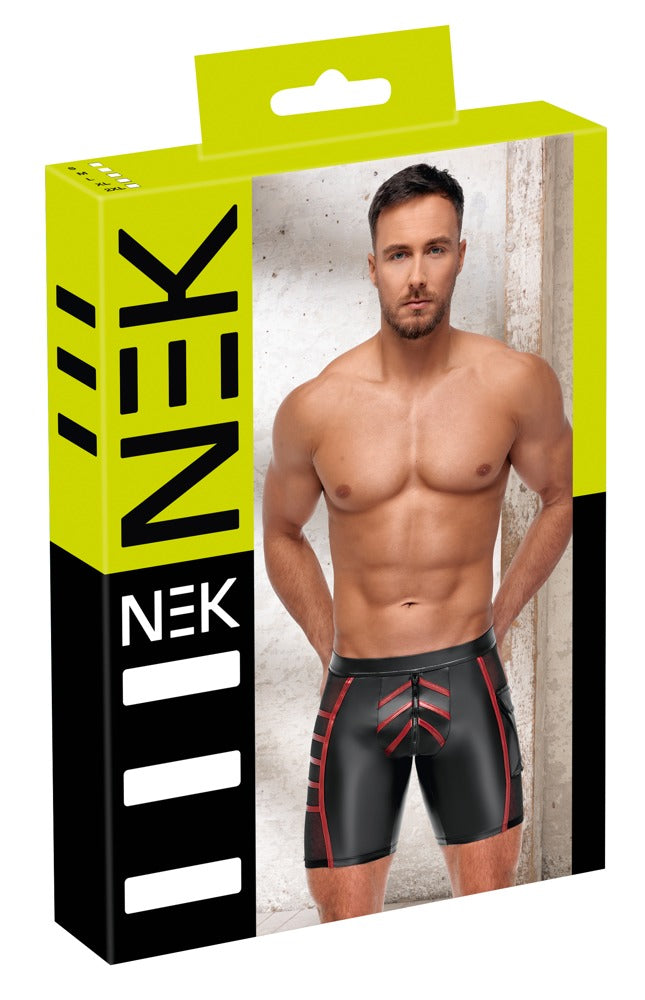 Herren Shorts Schwarz/Rot L