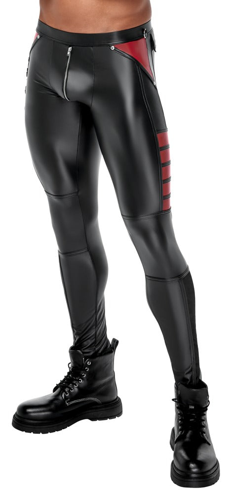 Herren Hose Schwarz/Rot M