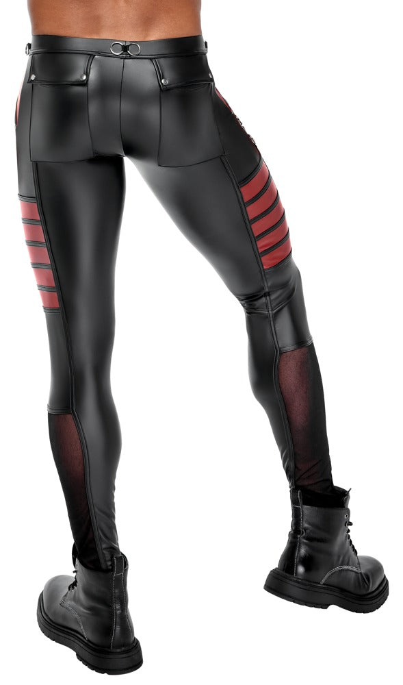 Herren Hose Schwarz/Rot S