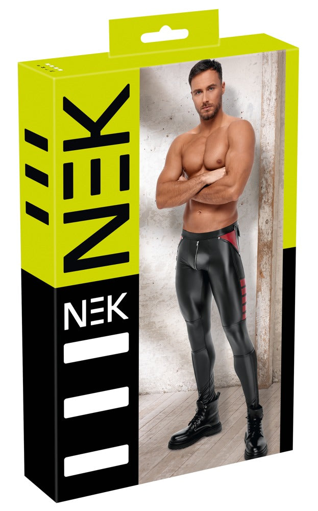 Herren Hose Schwarz/Rot M