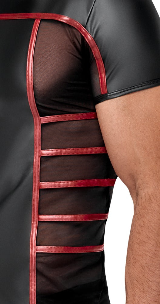 Herren Shirt Schwarz/Rot S