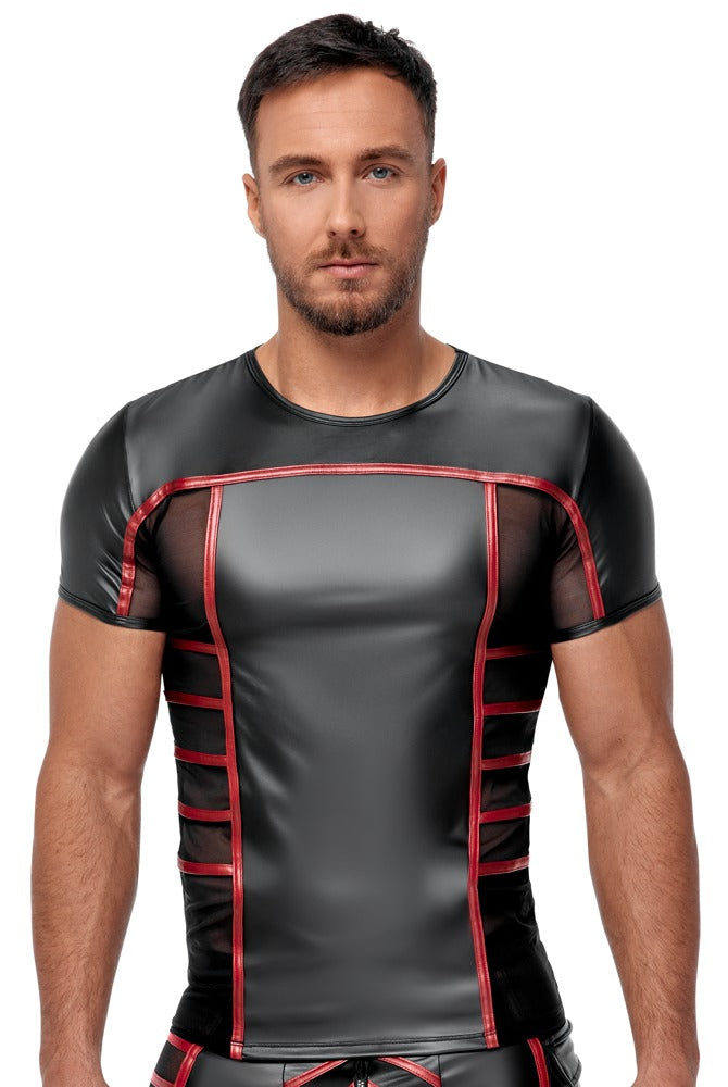 Herren Shirt Schwarz/Rot L