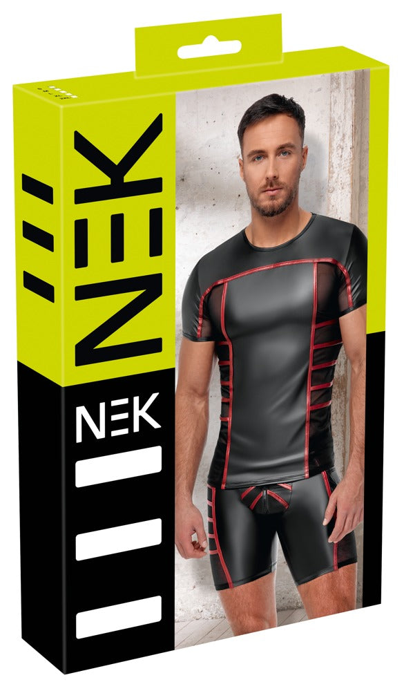 Herren Shirt Schwarz/Rot M