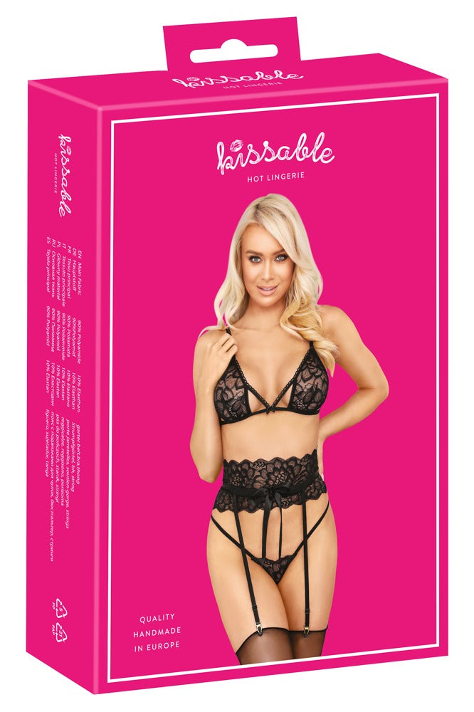 Strapsset schwarz L/XL