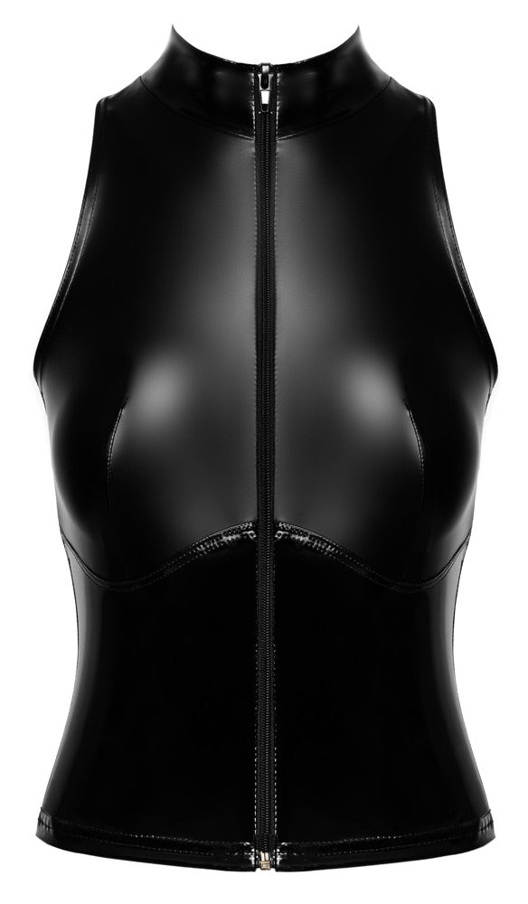 Noir Top mit Zip L