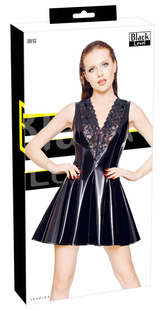 Lack Kleid mit Spitze XL