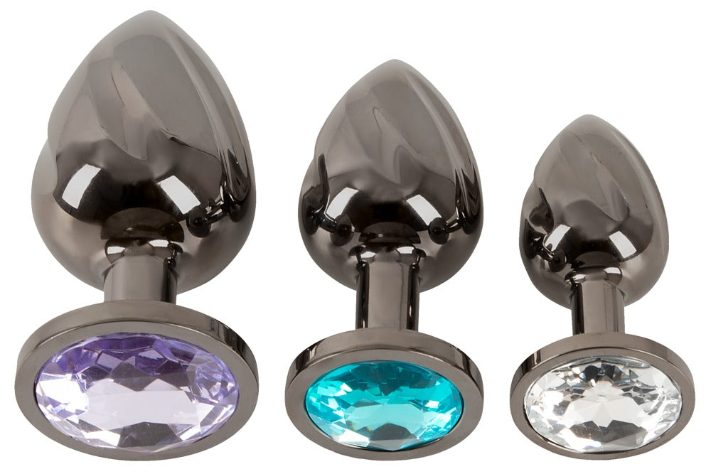 ANOS 3 Metall-Plugs Metal Butt Plug Set Diamo