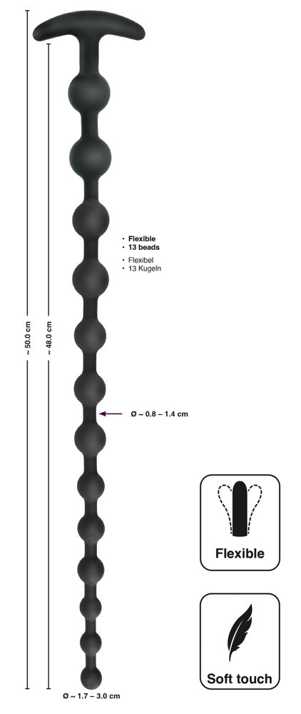 Black Velvets Anal Beads Silic