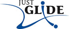 Das Logo der Marke Just Glide Gleitmittel als Text.