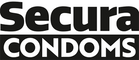 Logo der Marke Secura Condoms als ein Schwarz-Weißes Rechteck.