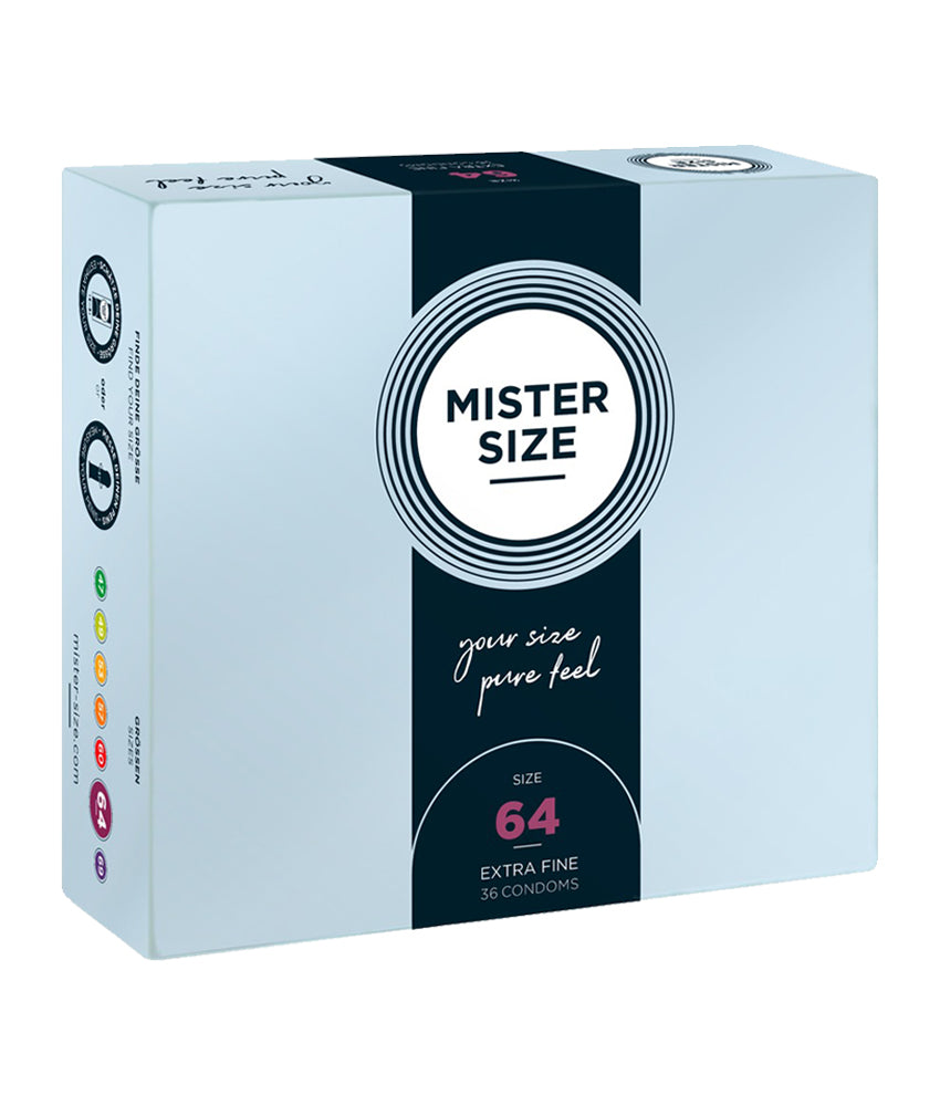 Mister Size Kondome 64 mm – 36 Stück | Transparent, hauchdünn, vegan