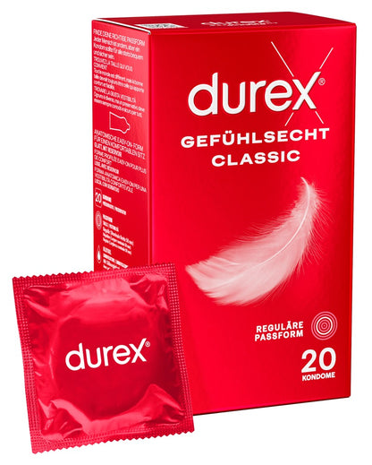 Durex Gefühlsecht Classic Kondome 20 St. – hauchzart & dünn | Transparent & komfortabel