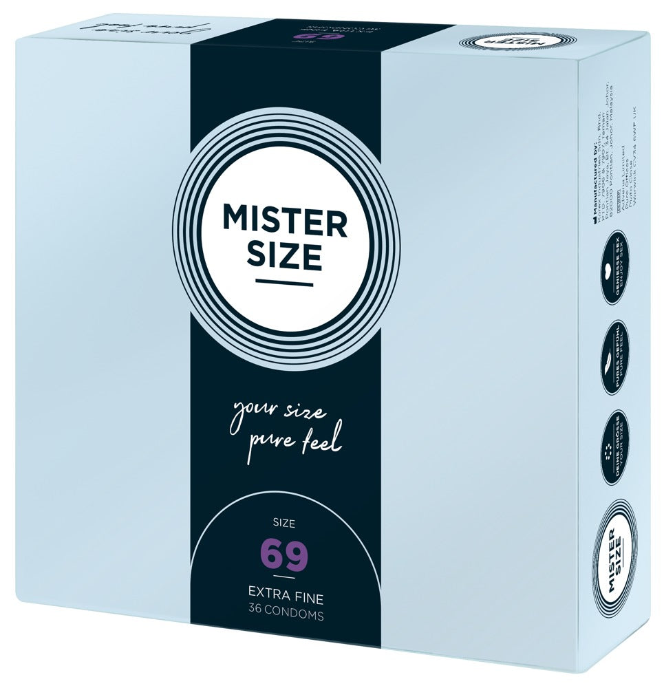Mister Size Kondome 69 mm – 36 Stück | Transparent, hauchdünn, vegan
