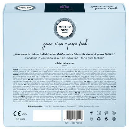 Mister Size Kondome 69 mm – 36 Stück | Transparent, hauchdünn, vegan