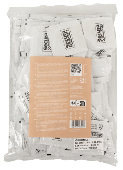 Secura Original Kondome – 100 Stück | Transparent, vegan, feucht beschichtet Silikonbasis