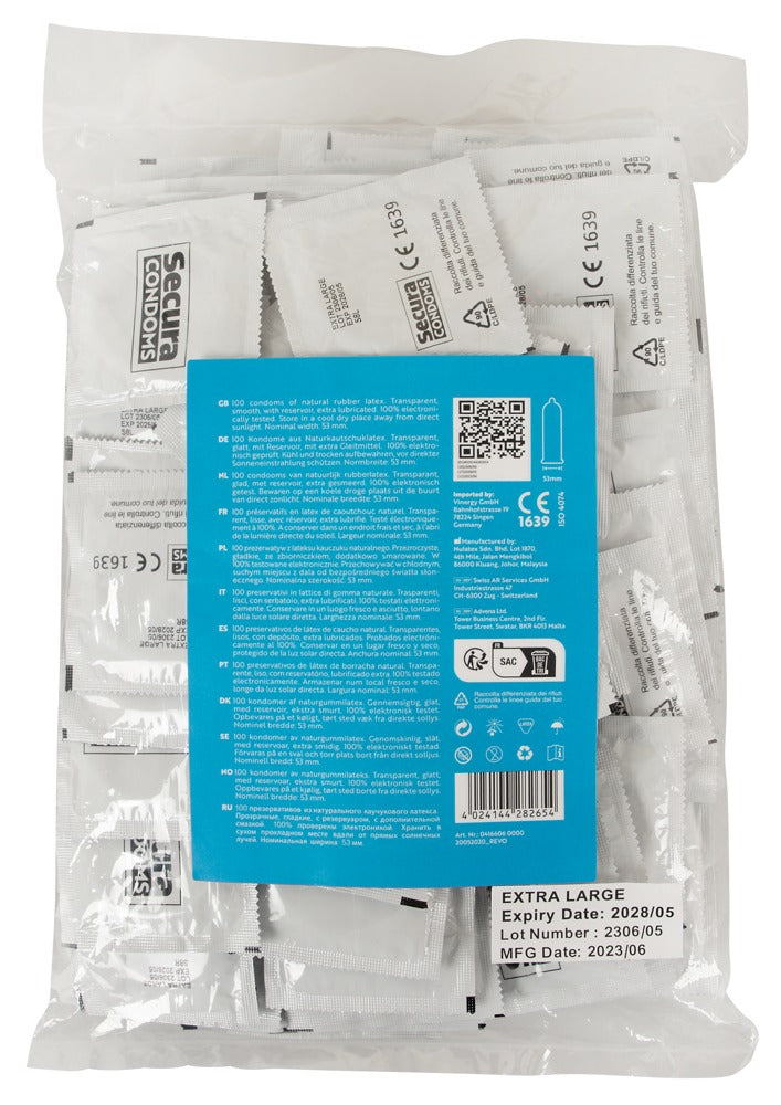 Transparentes Extra Wet Kondom einzeln verpackt