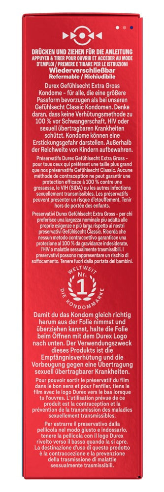 Durex Gefühlsecht Extra Groß 10 Stück