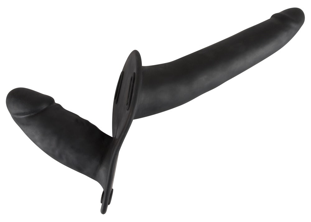 Double Strap-On Black Silicone