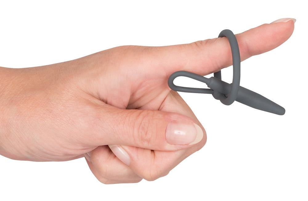 Penisplug with glans ring grey