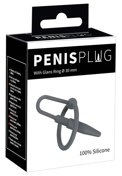 Penisplug with glans ring grey