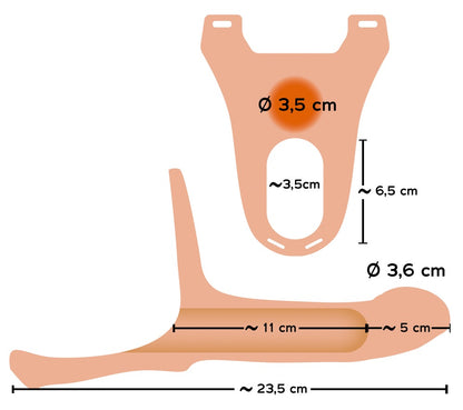 Silicone Strap-on +5 cm medium