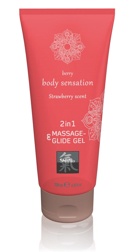 Massage & Glide Gel 2 in 1 Strawberry 200ml