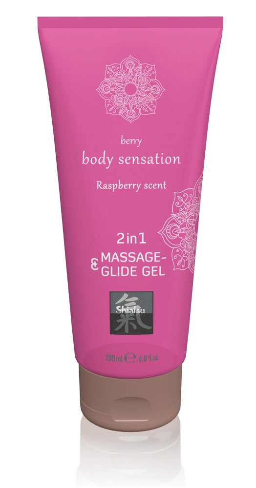 Massage & Glide Gel 2 in 1 Raspberry   200 ml