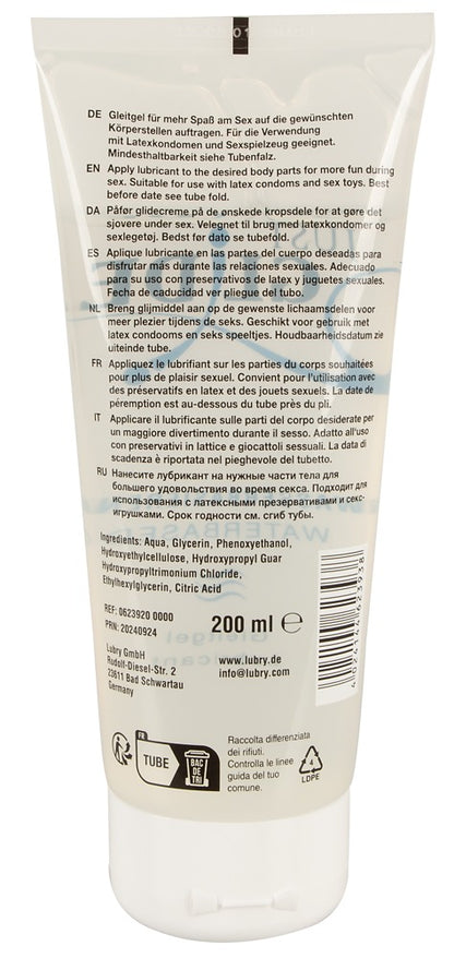 Just Glide Gleitgel Waterbased – 200 ml | Wasserbasiertes Gleitmittel – vegan, latexsicher