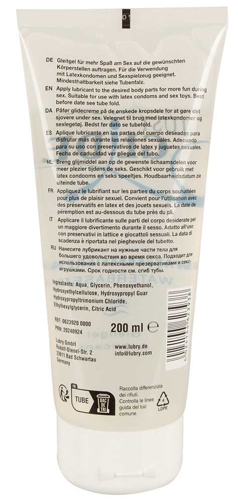 Just Glide Gleitgel Waterbased – 200 ml | Wasserbasiertes Gleitmittel – vegan, latexsicher