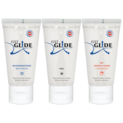Just Glide Gleitgel 3er-Set je 50 ml – Waterbased, Anal & Toys | Vegan, wasserbasiert, latexsicher & toyfreundlich