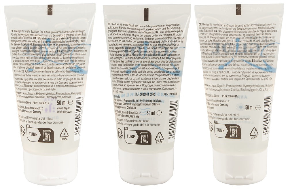 Just Glide Gleitgel 3er-Set je 50 ml – Waterbased, Anal & Toys | Vegan, wasserbasiert, latexsicher & toyfreundlich