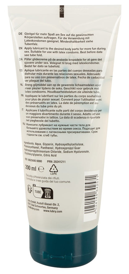 Just Glide Premium Gleitgel 200 ml – Wasserbasiert mit Hyaluron & Panthenol | Latexkondomsicher & vegan