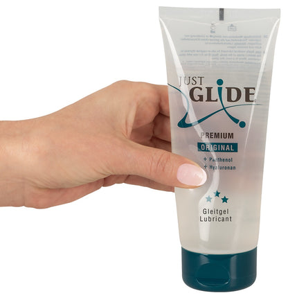 Just Glide Premium Gleitgel 200 ml – Wasserbasiert mit Hyaluron & Panthenol | Latexkondomsicher & vegan