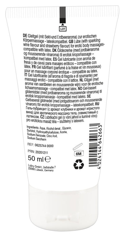 Veganes Massagegel Lick it! mit Erdbeer-/Sekt-Duft