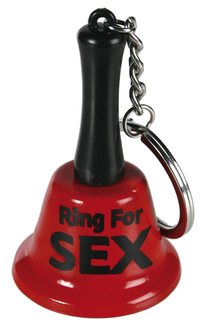 Schlüsselanhänger Ring for Sex mit roter Glocke aus Metall