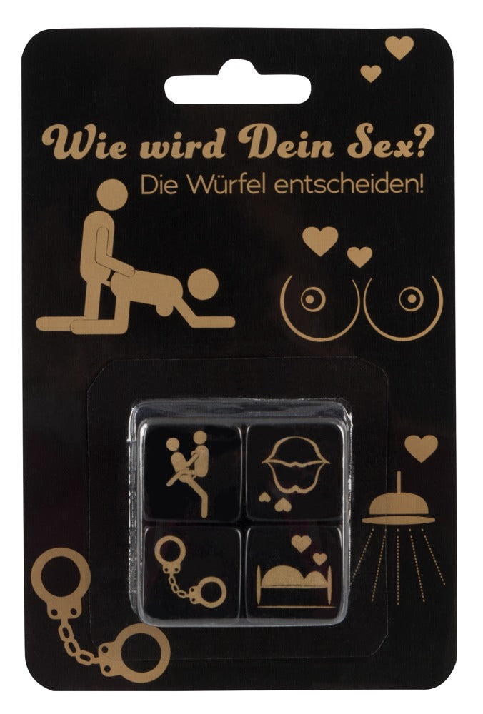 Schwarze Acryl-Würfel mit goldfarbenem Aufdruck für Paare