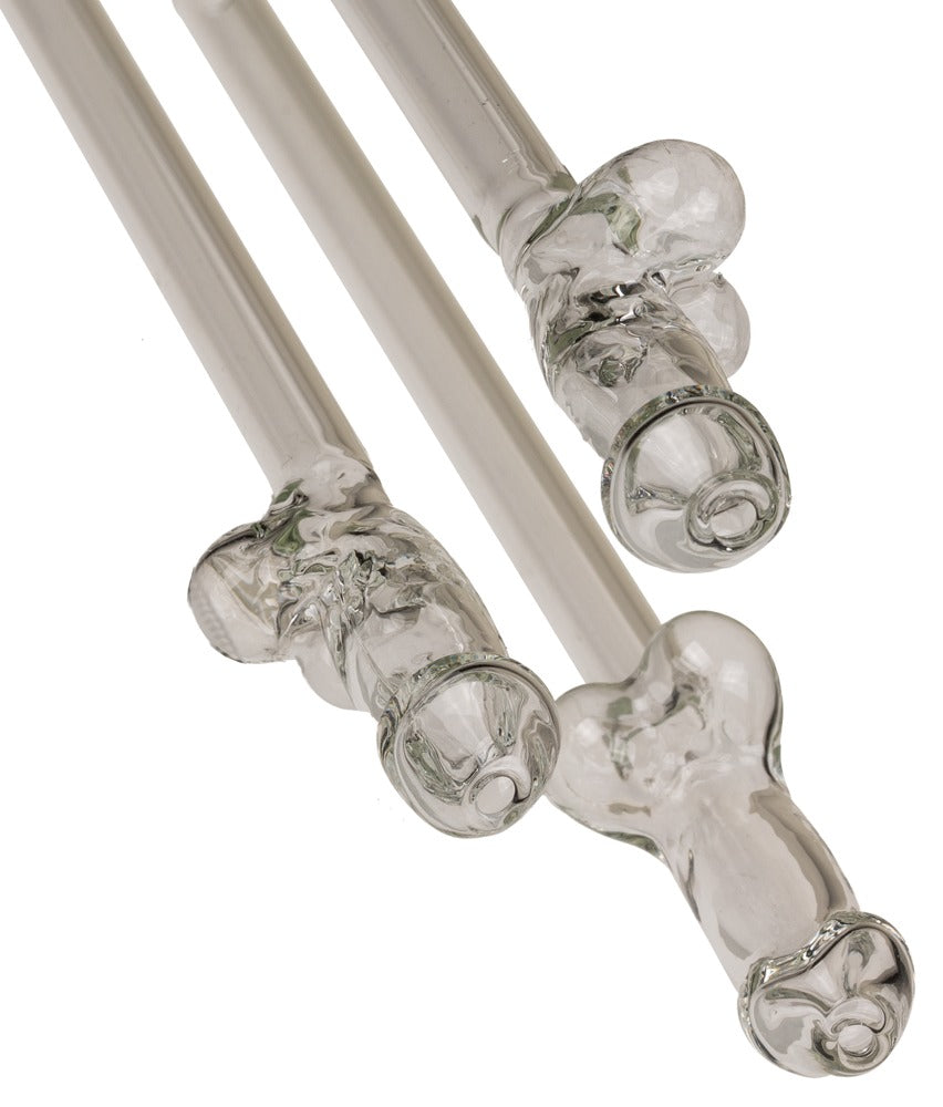 Glass Drinking Straw Willy – Lustige Penis-Strohhalme aus Glas im 4er Set | Mit Reinigungsbürste
