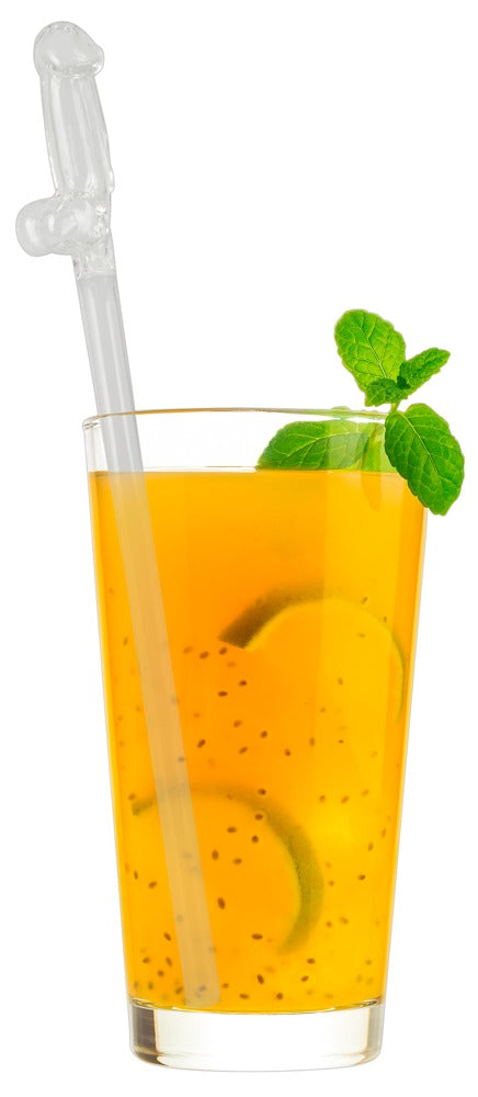 Geschenkidee Glass Drinking Straw Willy Strohhalme  Partyspaß