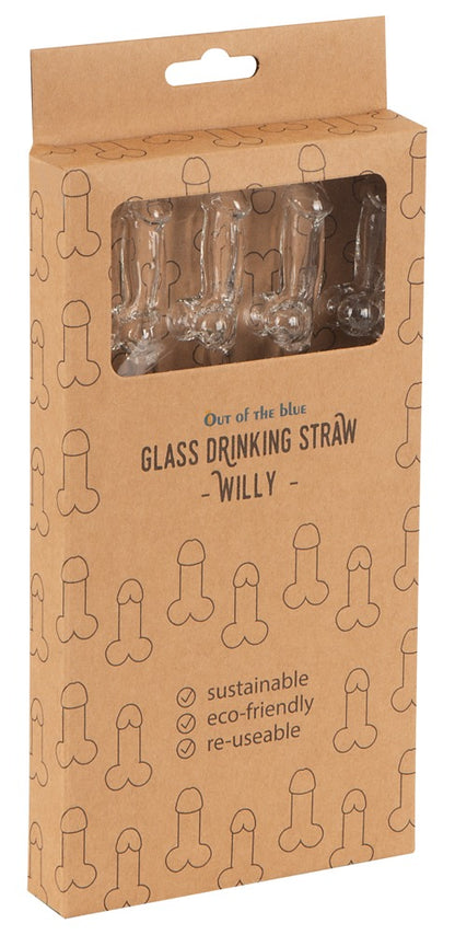 Glass Drinking Straw Willy Penis-Strohhalme aus Glas im 4er Set