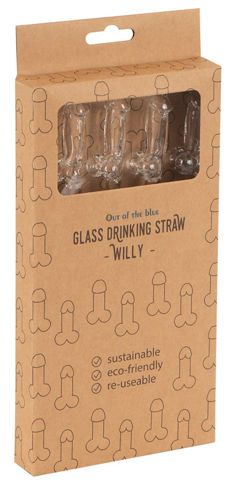Glass Drinking Straw Willy Penis-Strohhalme aus Glas im 4er Set
