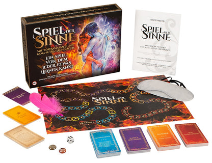 Spiel der Sinne erotisches Brettspiel für Paare mit 149 Karten und Zubehör
