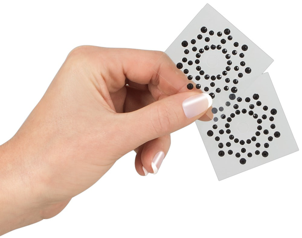 Schwarze Strass-Nippelsticker als sexy Accessoire